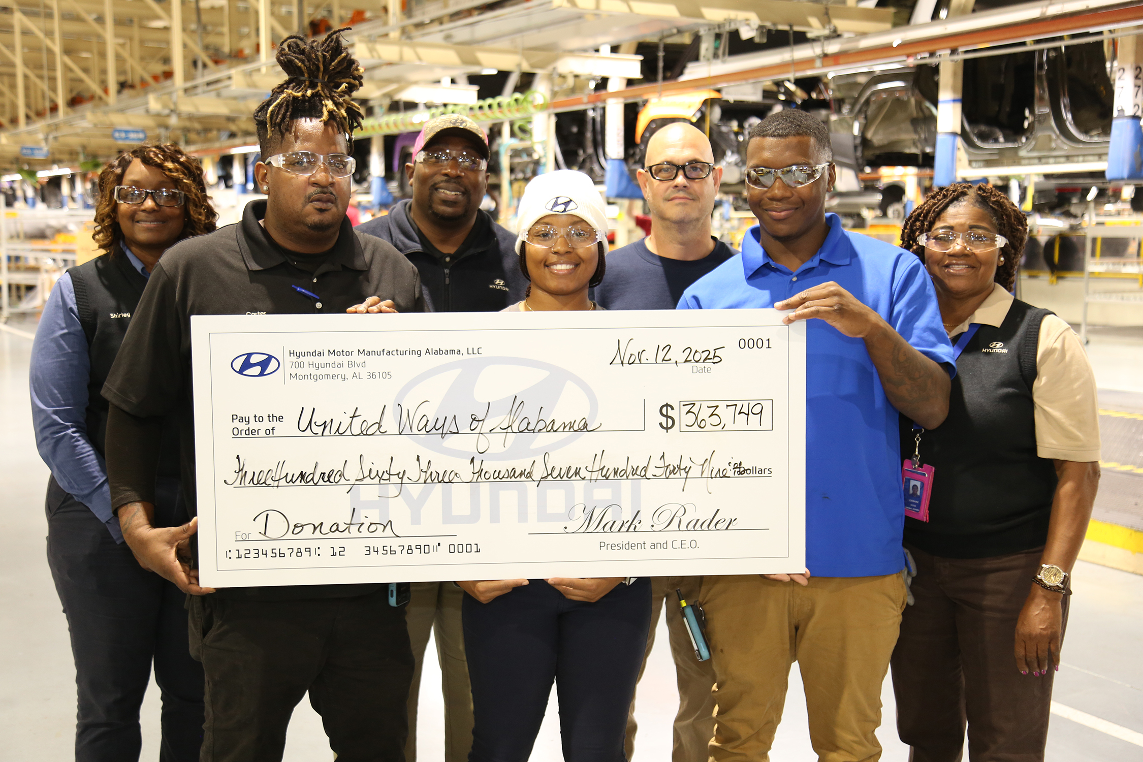 HMMA AND ITS TEAM MEMBERS PLEDGE MORE THAN $363,000 TO UNITED WAYS OF ALABAMA